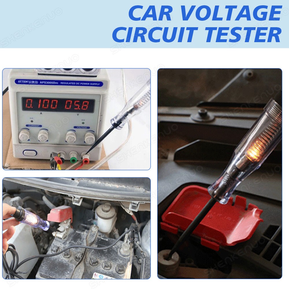 Car Voltage Circuit Tester For 6V/12V DC System Probe Continuity Test Light