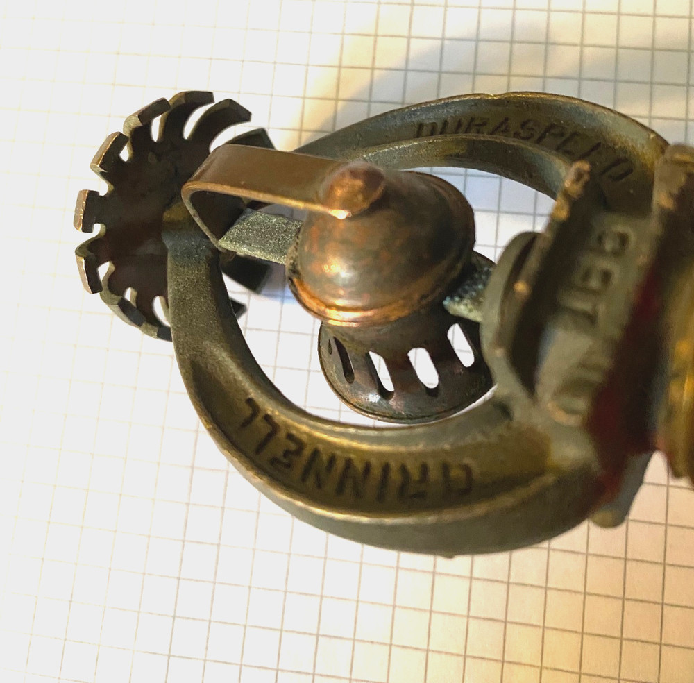 1941 GRINNELL DURASPEED Model B 165f Fire Sprinkler Upright Head Solid Brass (1)