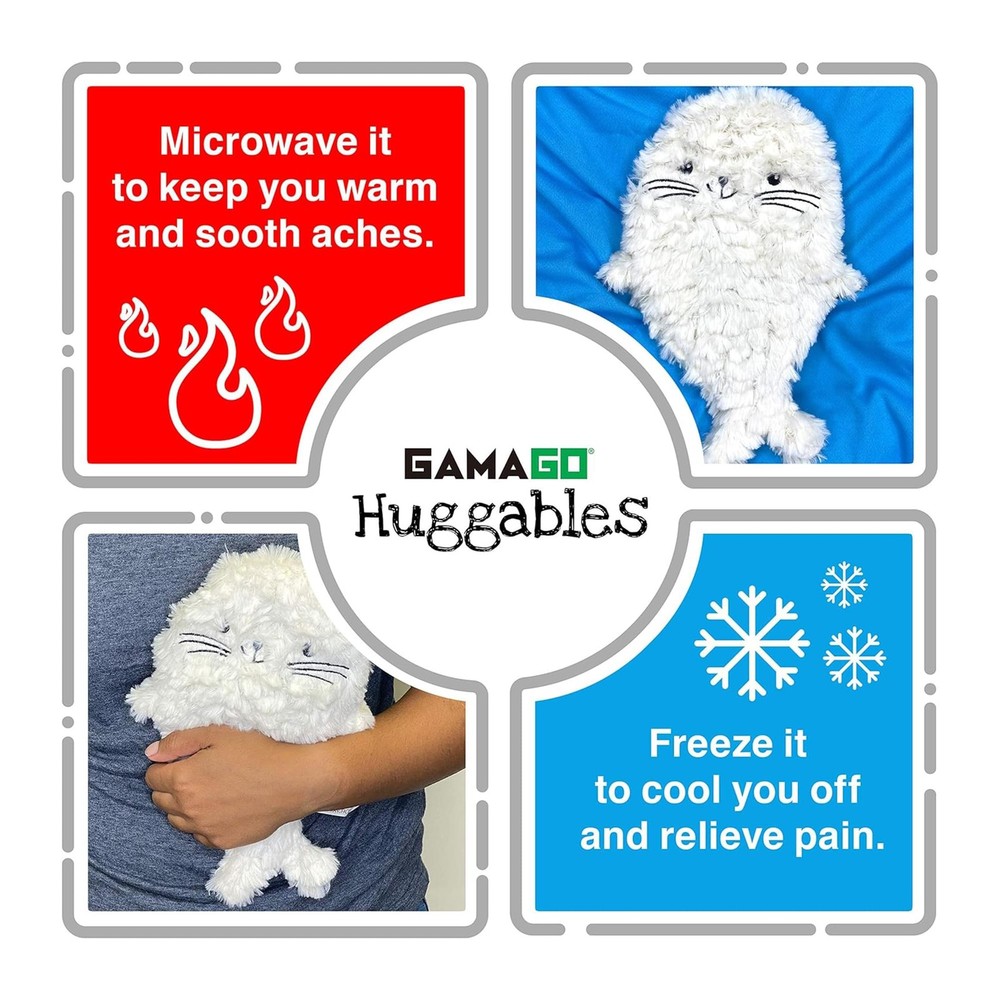 GAMAGO Seal Pup Heating Pad & Pillow Huggable
