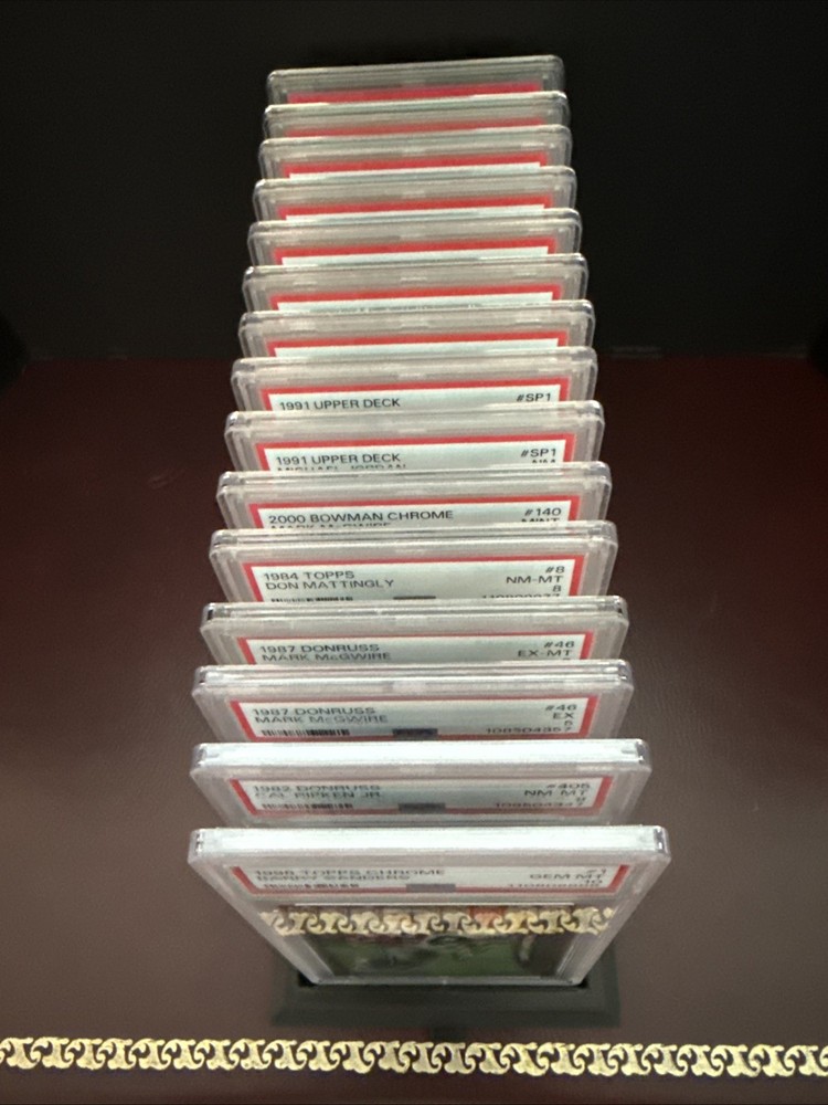 "PSA Graded Card Display" Fits 15 PSA Slabs, Interlocking Display Trays