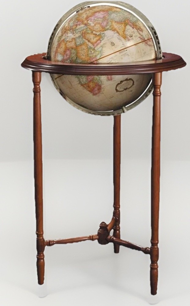 Replogle Regency 12” Antique Ocean Floor Globe Walnut Stand Library Study