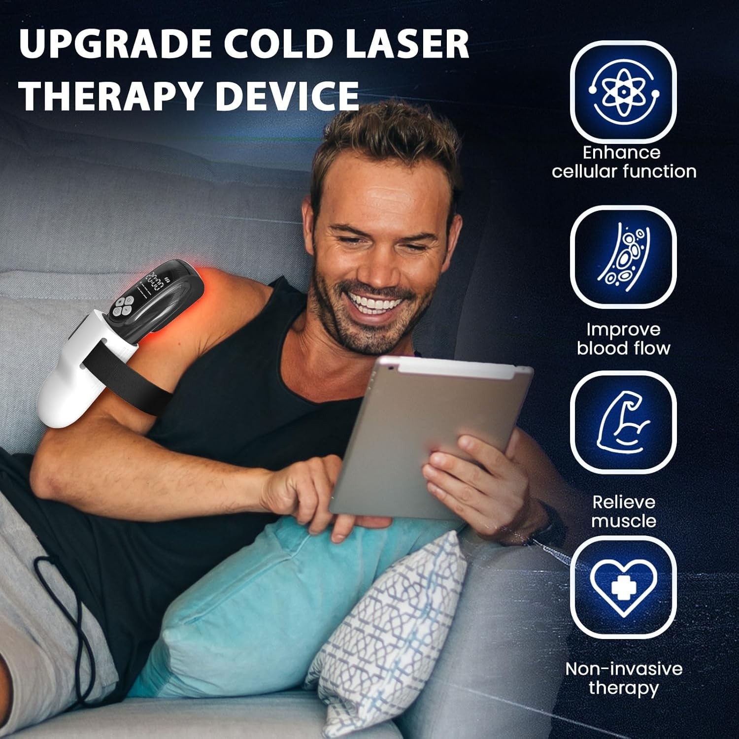 2-in-1 Cold Laser Treatment Therapy Device Home Pain Relief Physiother LLLT