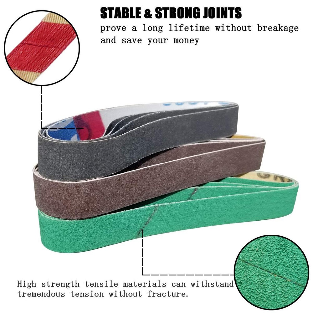 24 Pcs 1/2" x 12" Belt Kit for Work Sharp Original Knife & Tool Sharpener and...
