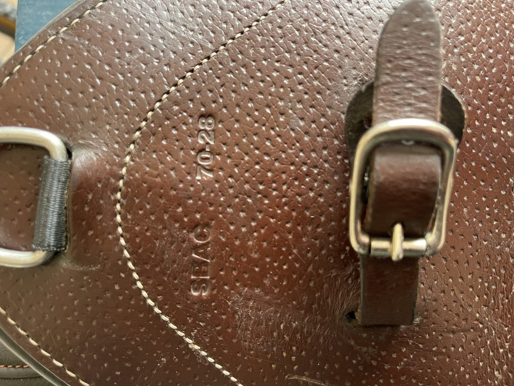 28” Voltaire Leather Stud Girth - BROWN