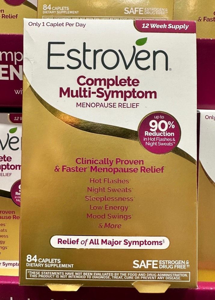 Estroven Complete Multi-Symptom Menopause Relief, 84 Caplets Expiration 01/2028
