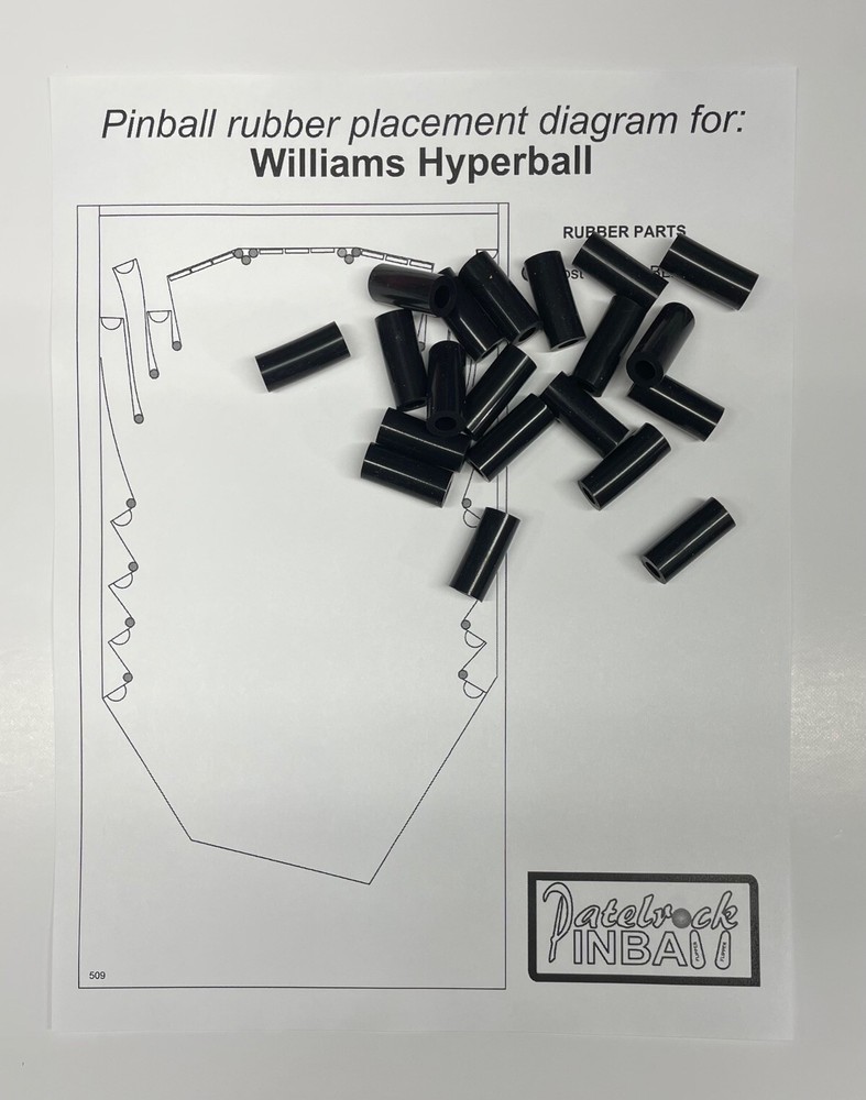 1981 Williams Hyperball Pinball Machine Rubber Sleeve Kit