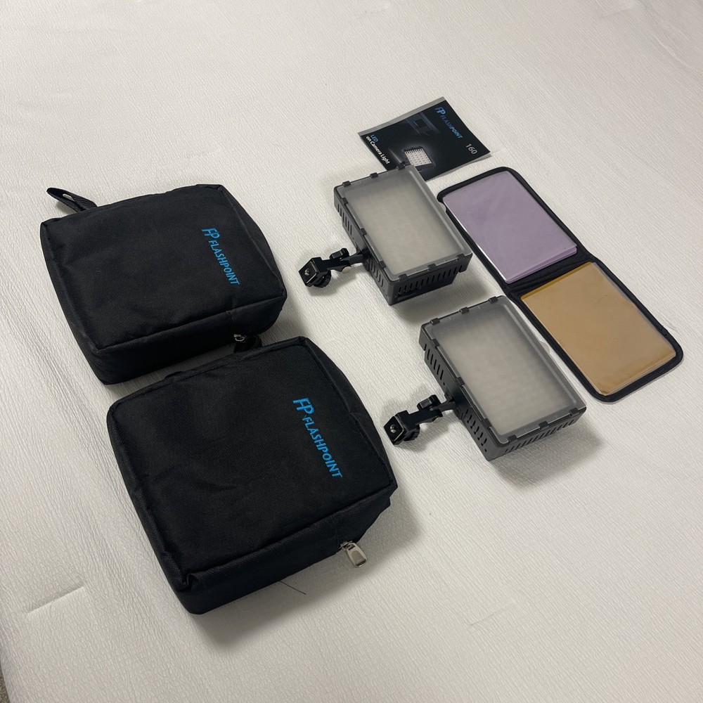 Flashpoint 160 LED on Camera Light (Includes Everything In Photos)