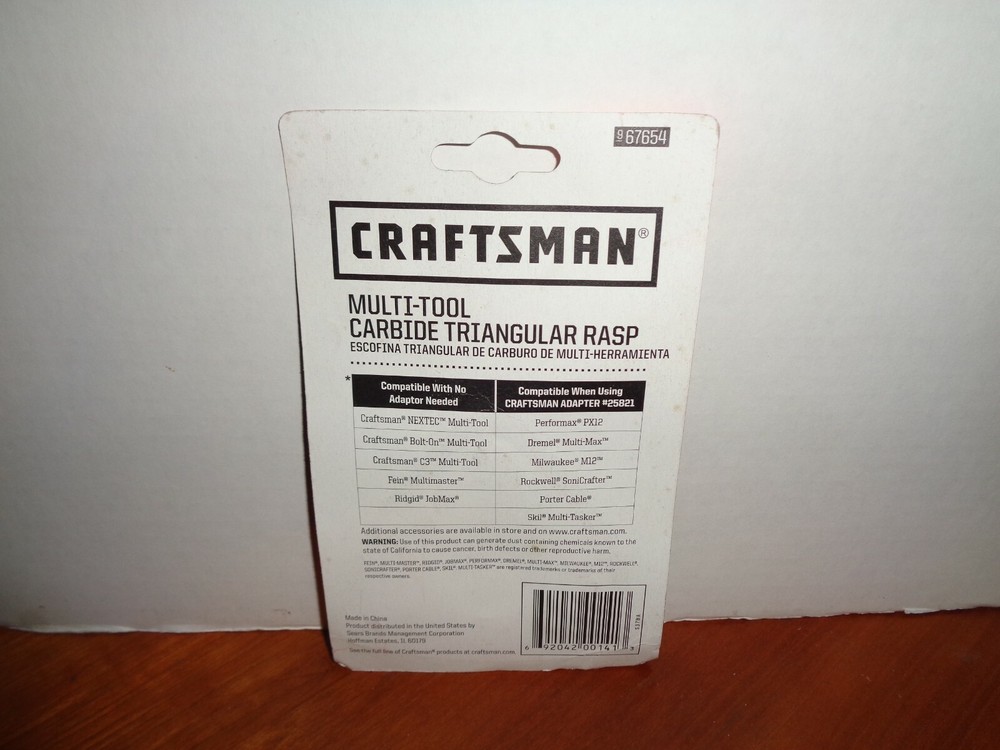 Genuine Craftsman Carbide Triangular Rasp for Multi-Tools 2 Pack 67654