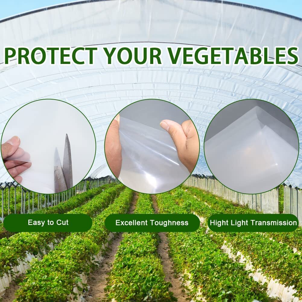 6 mil Clear Greenhouse Plastic Film Sheeting UV Resistant Cover