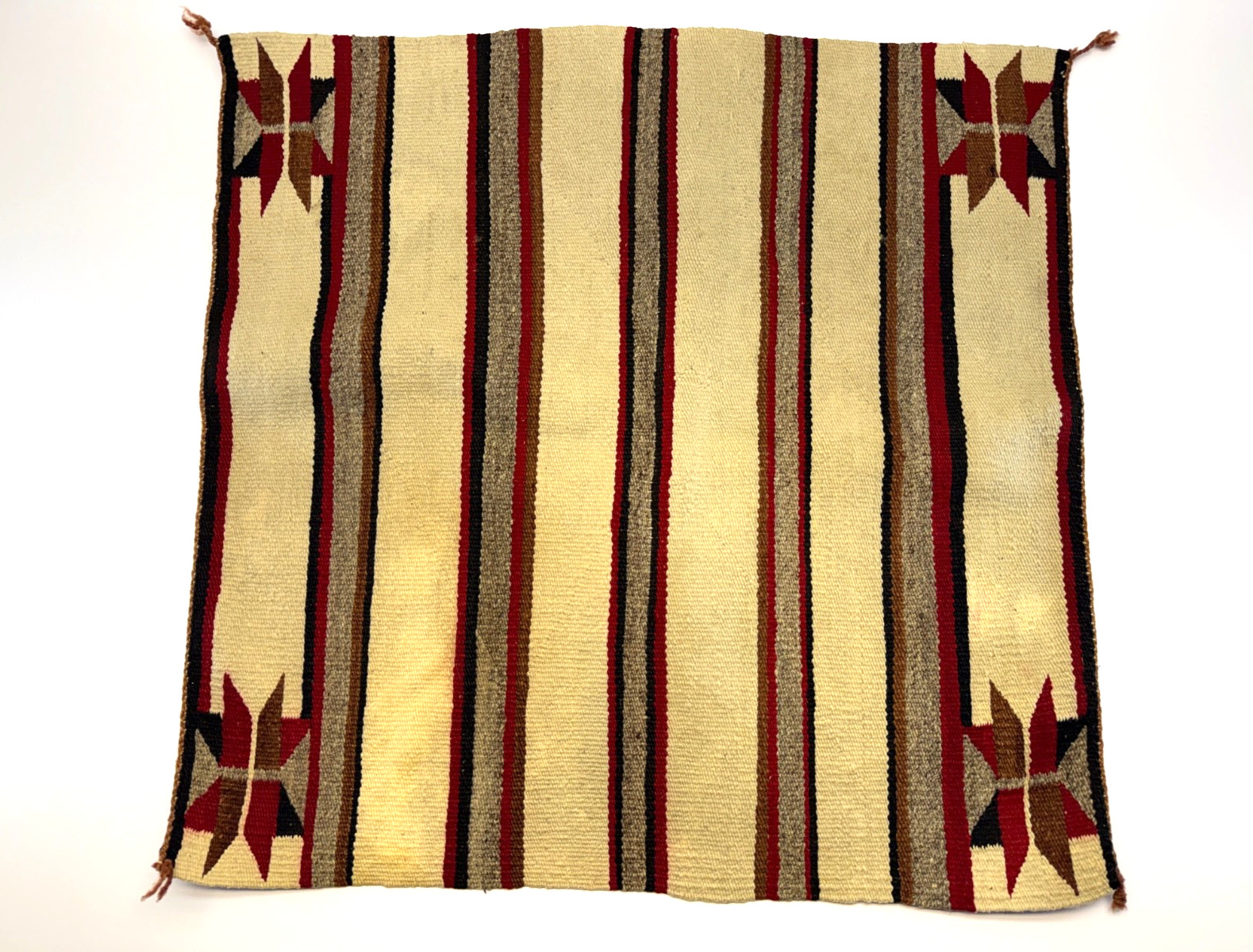 ATQ Navajo Rug Native American Indian Valero Star Saddle Blanket Weaving 30x30