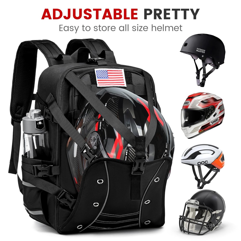 aocrin Motorcycle Backpack Helmet Bags, Large Capacity Small, Black