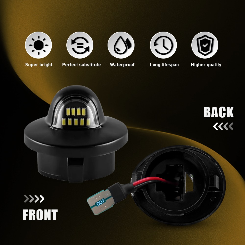 LED License Plate Light w/Wiring Harness Socket for 99-16 Ford F250 F350 F450 SD