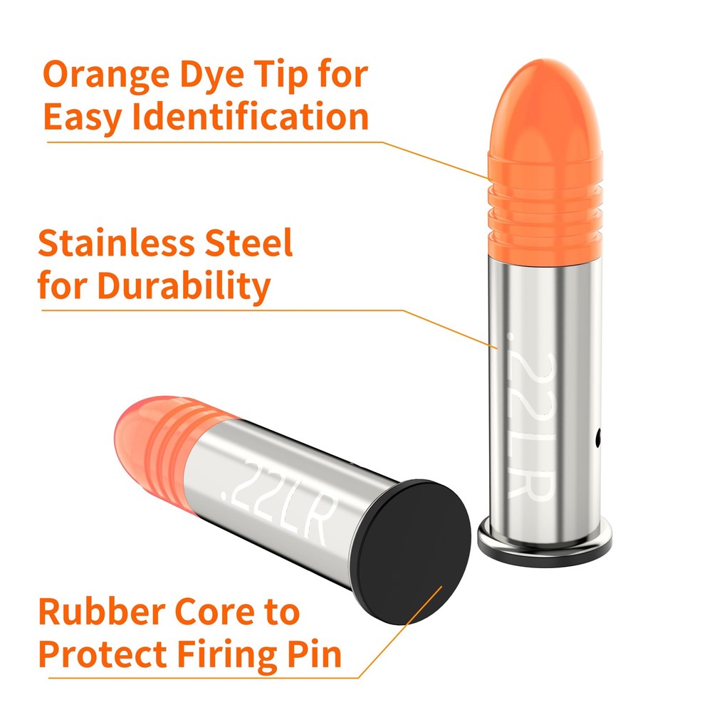 Befbox 22LR Snap Caps Training Dummy Rounds Practice Safe Orange