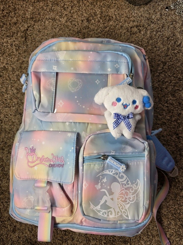CHENCHI Dreamlike Backpack Large Multicolor Fairy Zip Canvas