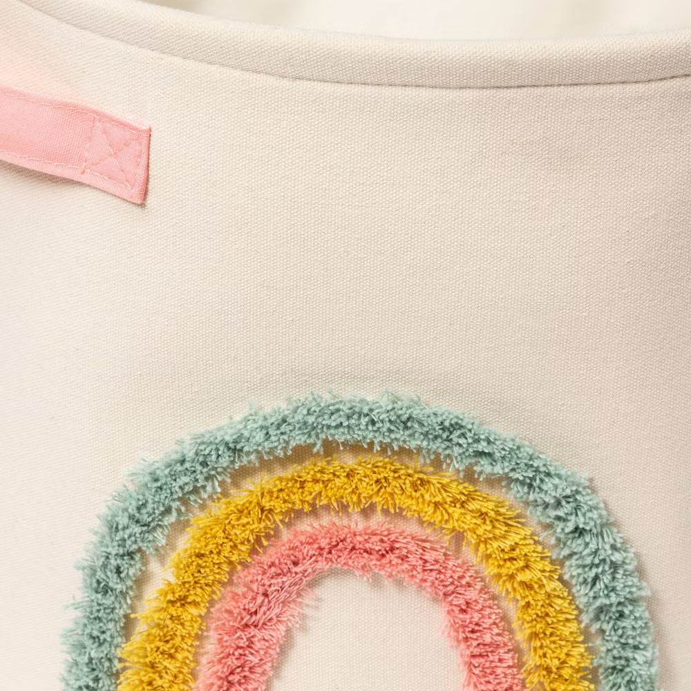 Tufted Canvas Storage Bin - Cloud Island Pink L