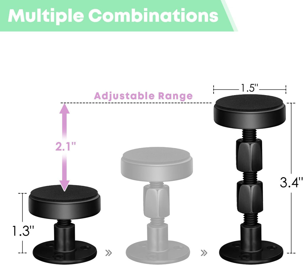 Adjustable Wall Headboard Stoppers, 2 PCS, Easy Installation (1.3-3.4 In)