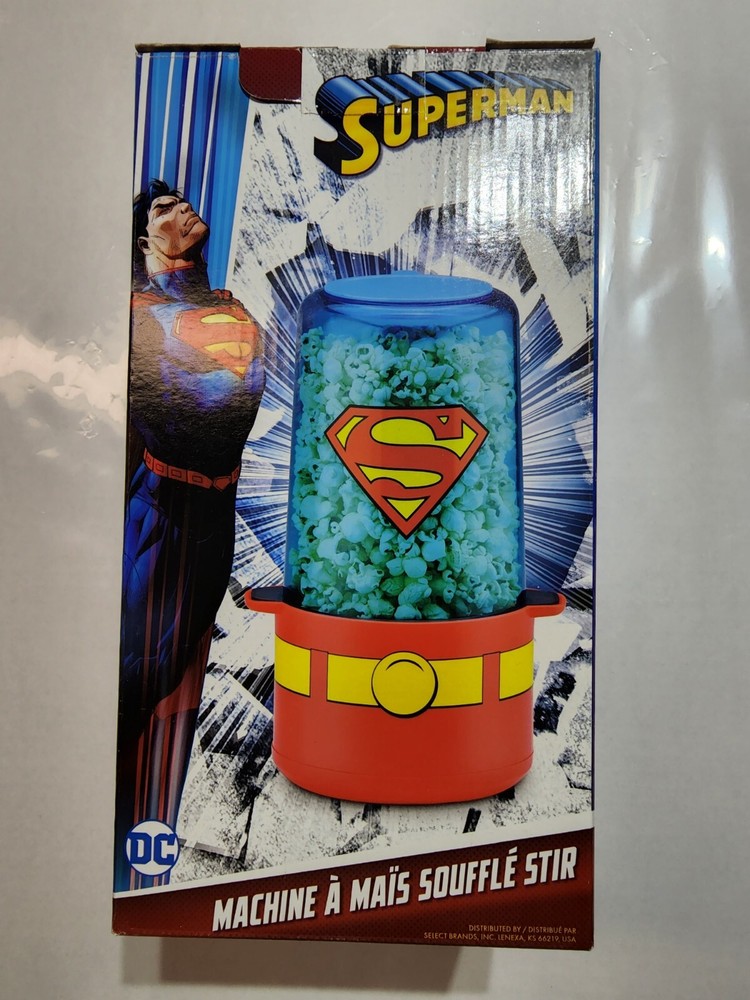 SUPERMAN MINI STIR POPCORN POPPER, New in Box. DC Comics
