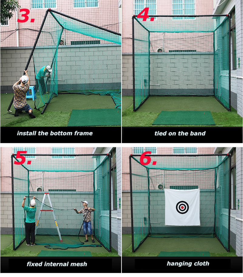 9.8ft Cube Golf Hitting Driving Cage Practice Net Training Aid Golf Target