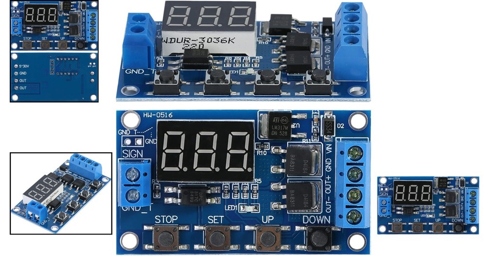 Versatile DC 5V-36V Relay Timer Module with LED Display - Powerful Control