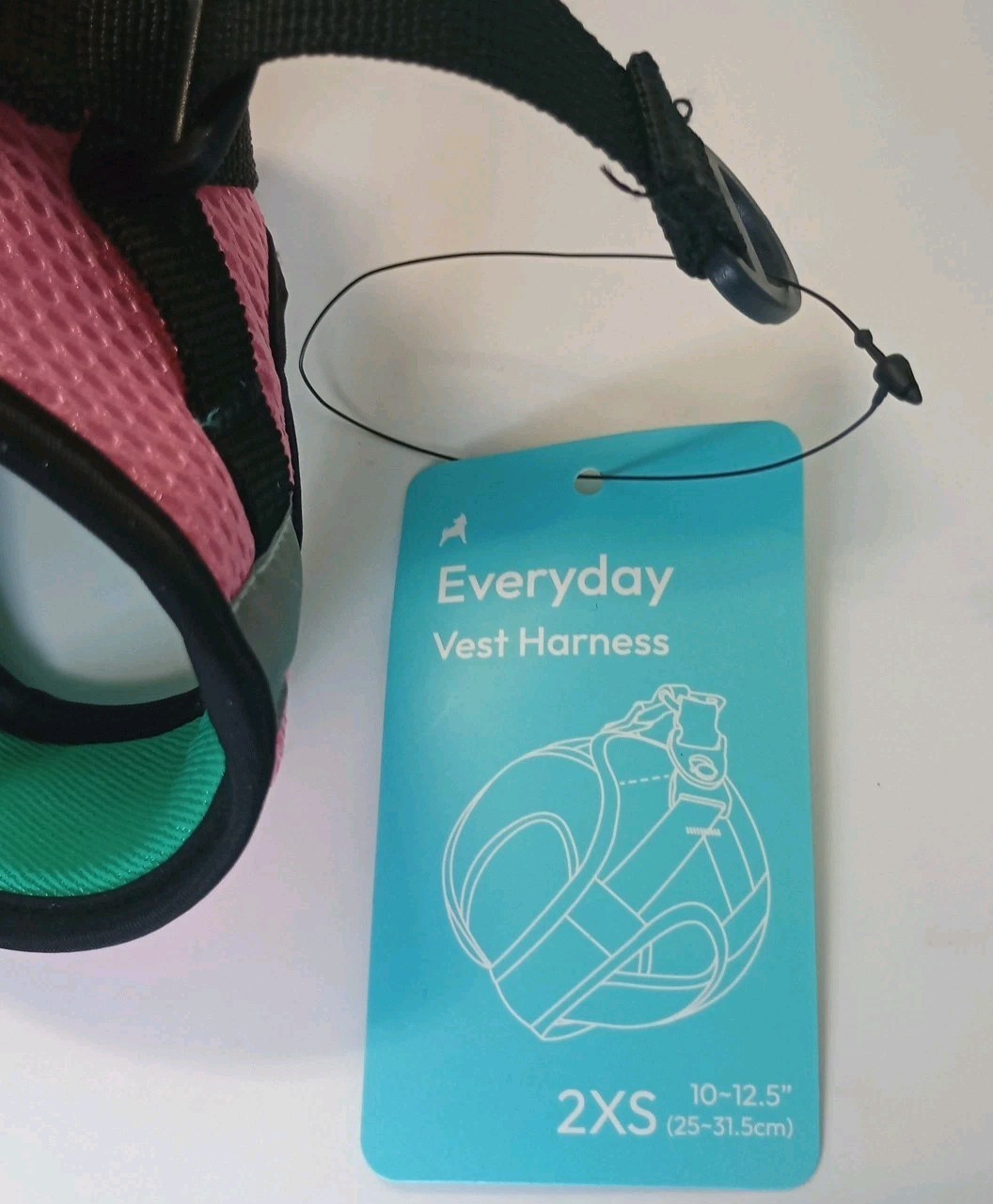 NWT Gooby Everyday Vest Dog Harness 2XS Comfort Pink & Teal Click Closure