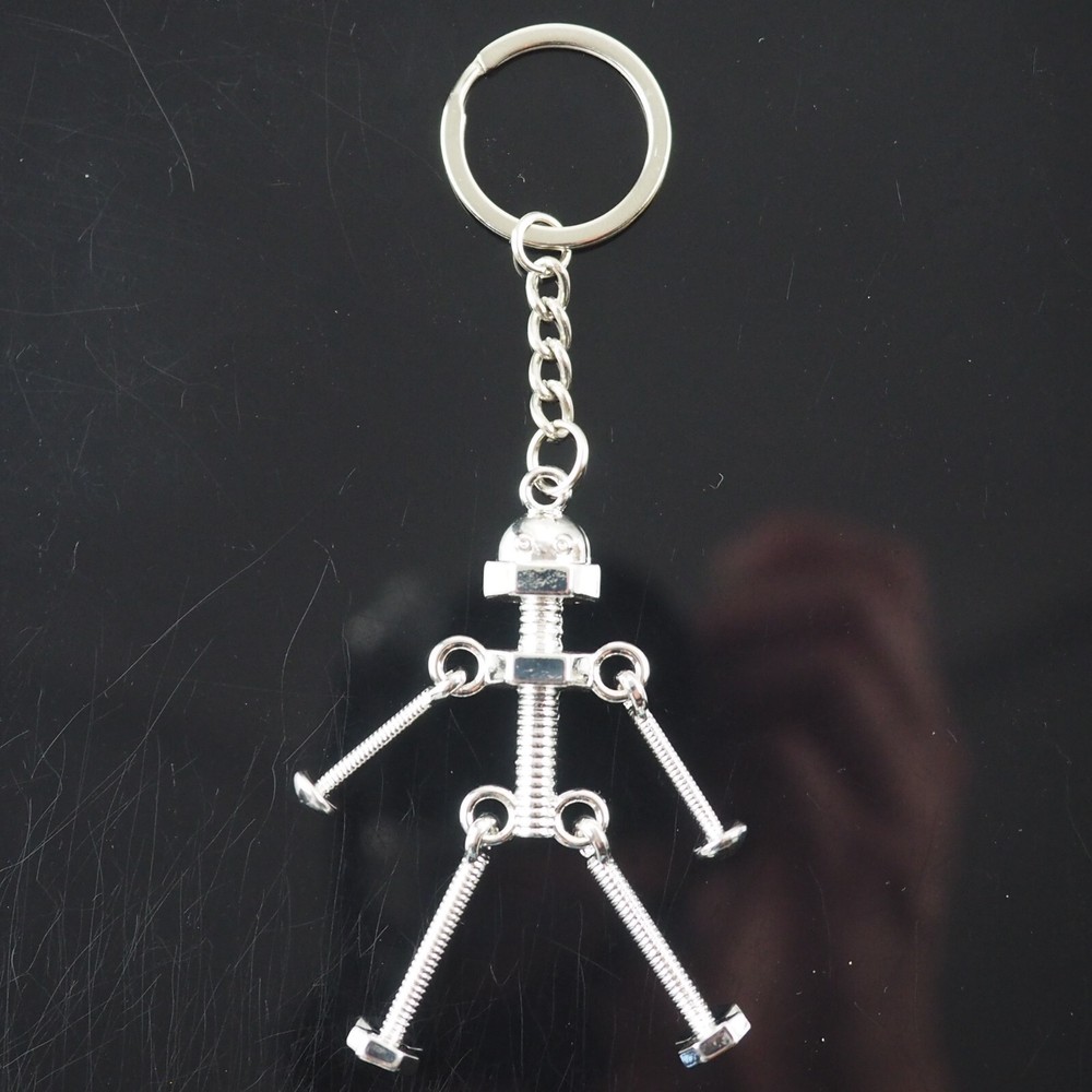 Nut & Bolt Robot Stick Man Keychain
