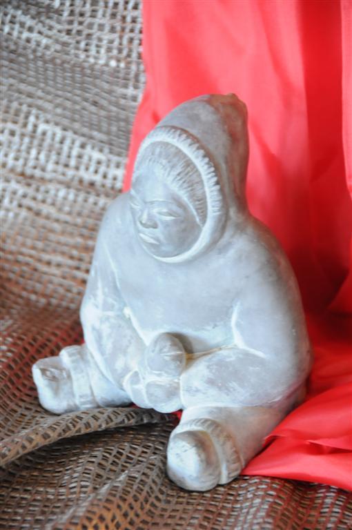 Old Eskimo Carving / Casting Statue from Abbott Canada… beautiful display piece