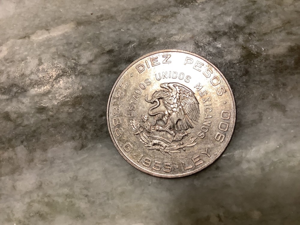 1955 Silver 10 Peso