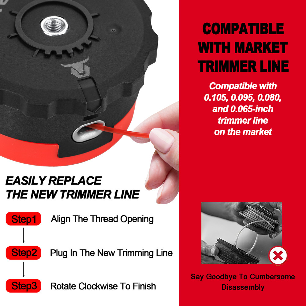 5PCS String Trimmer Head Fits Milwaukee M18 Easy load String Trimmers Weed Eater