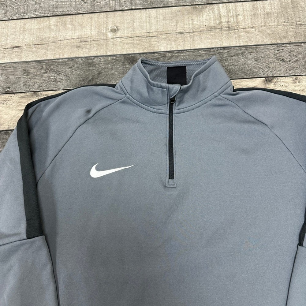 Nike Mens Activewear Jacket Grey 1/4 Zip Pullover Dri-Fit Medium
