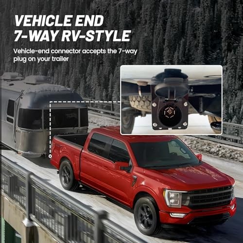 7 Way RV Trailer Light Connector Socket 7 Pin Wire Electrical Trailer Adapter