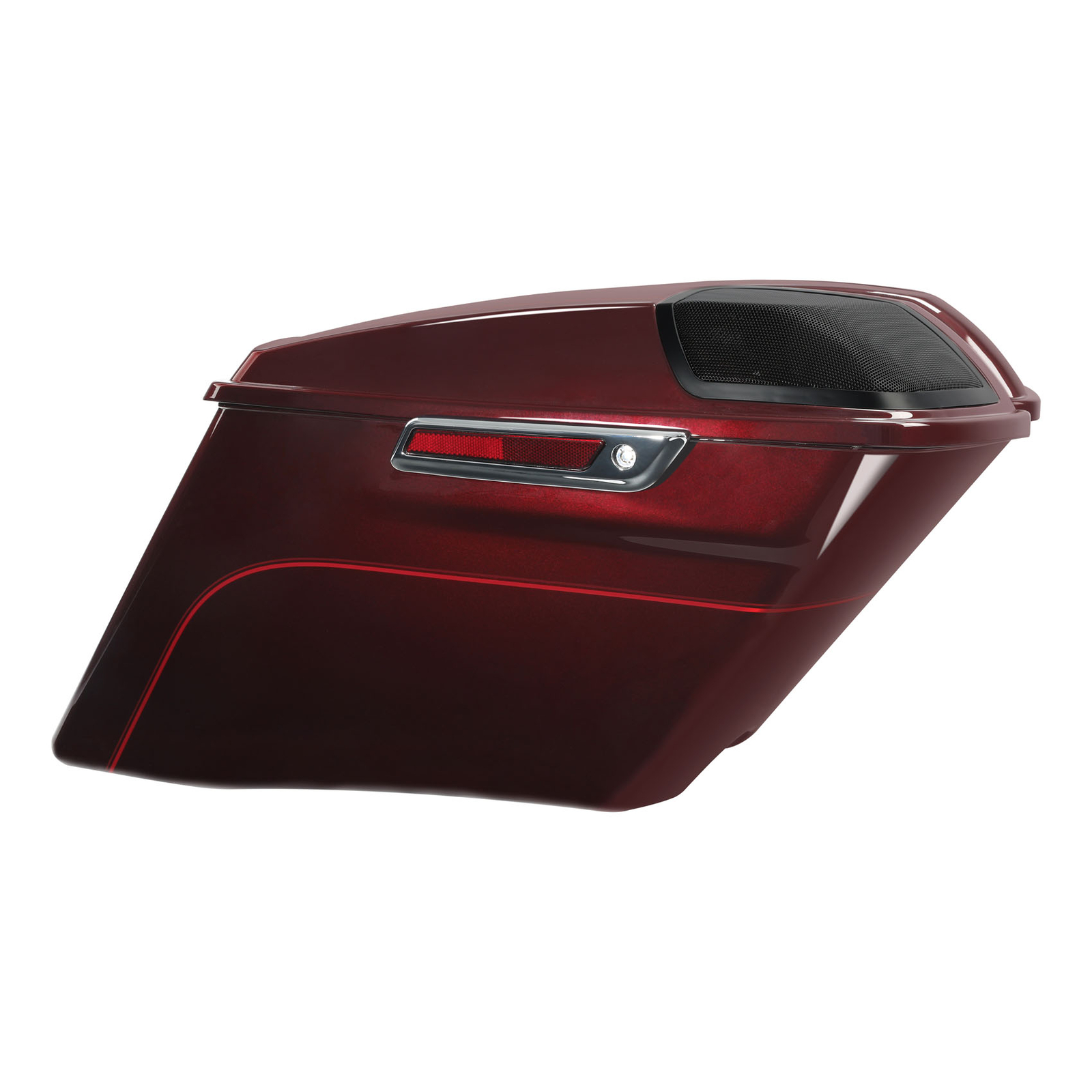 4" Stretched Hard Saddlebags For Harley Touring 2014-2024 Mysterious Red Sunglo