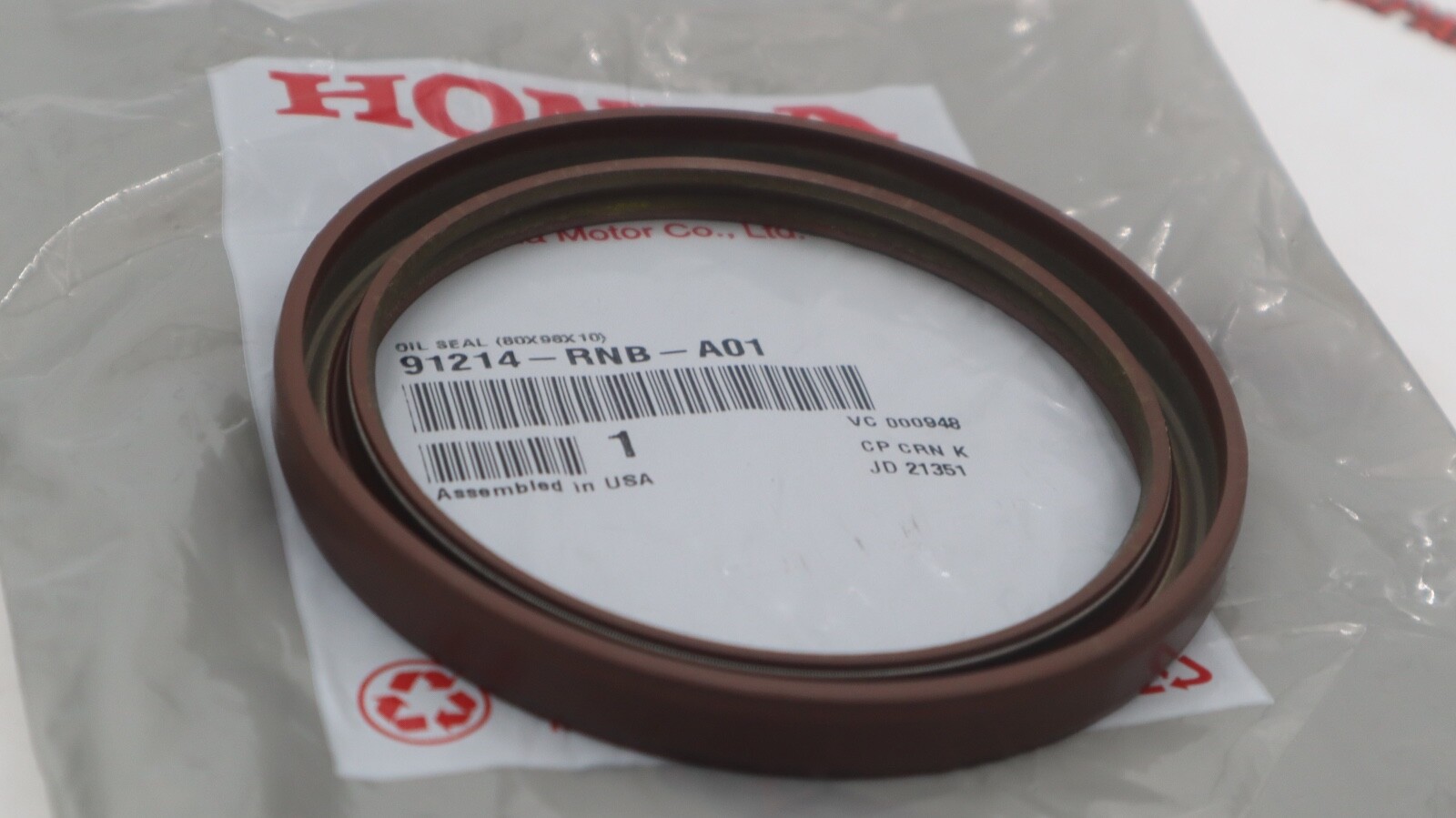 OEM HONDA RSX K20 TYPE S CIVIC SI TSX ACCORD CR-V CRANKSHAFT REAR MAIN SEAL RNB