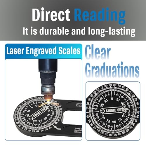 SameYa 7.28 Inch Precision Miter Saw Protractor, Aluminum Protractor Angle