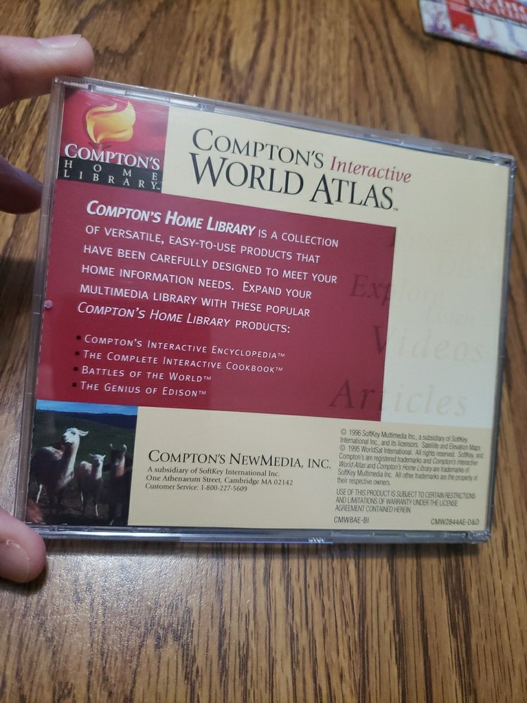 Comptons Interactive World Atlas 1997 Edition PC CD-ROM Software Windows 95