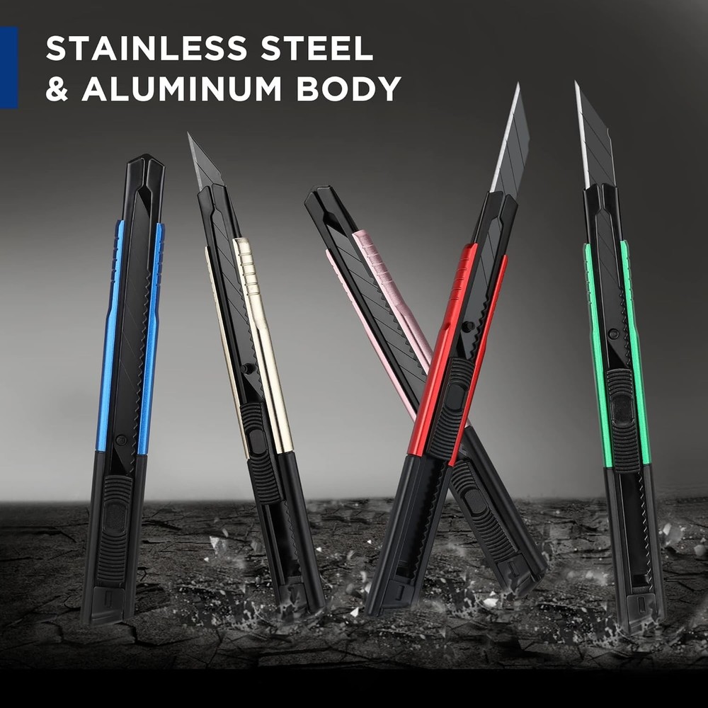 Durable Utility Knife with Retractable Blade & 10 Extra Blades