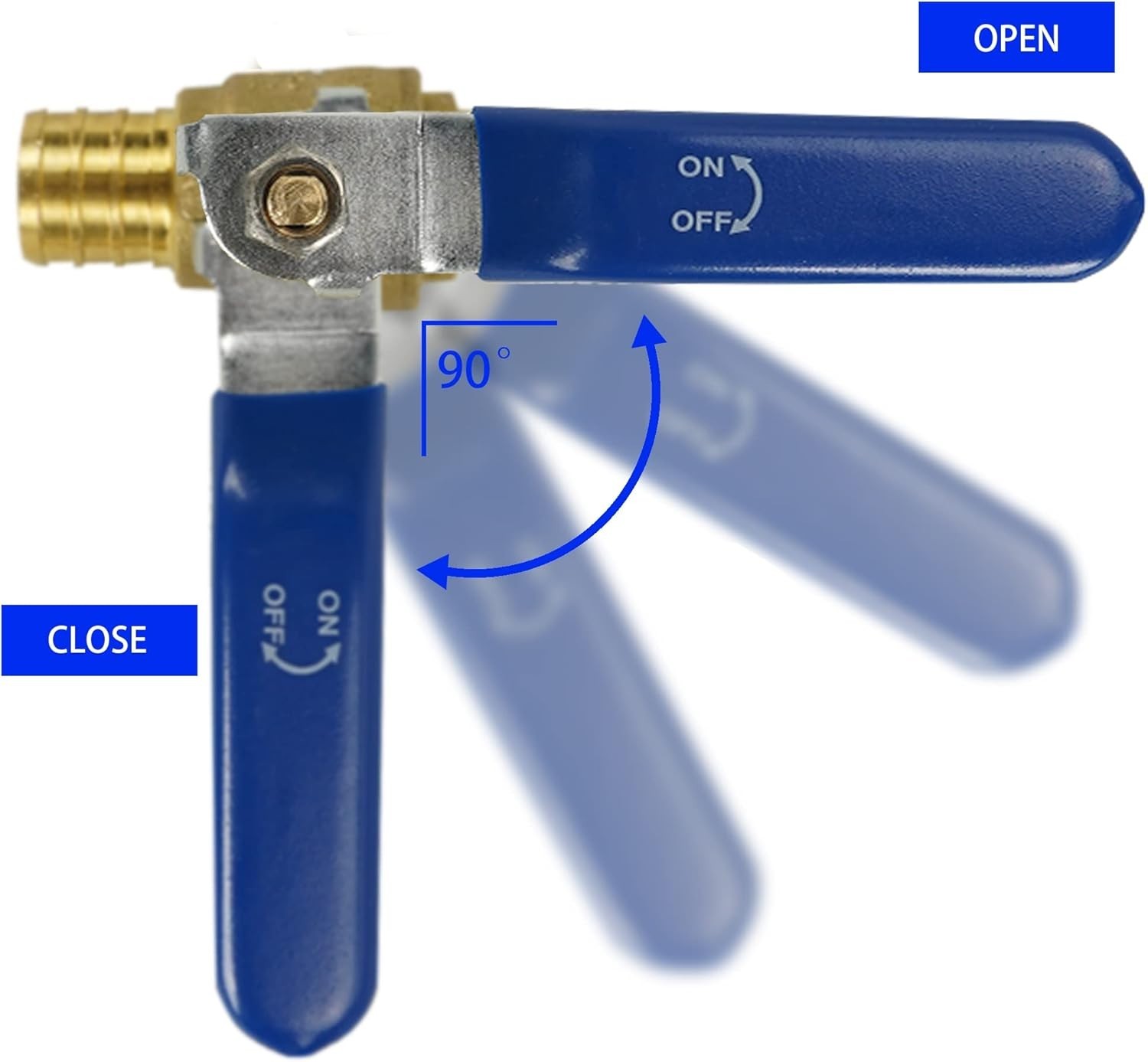 2-Pack 3/4 Inch Pex Brass Shut Off Ball Valve for Hot & Cold Water Systems