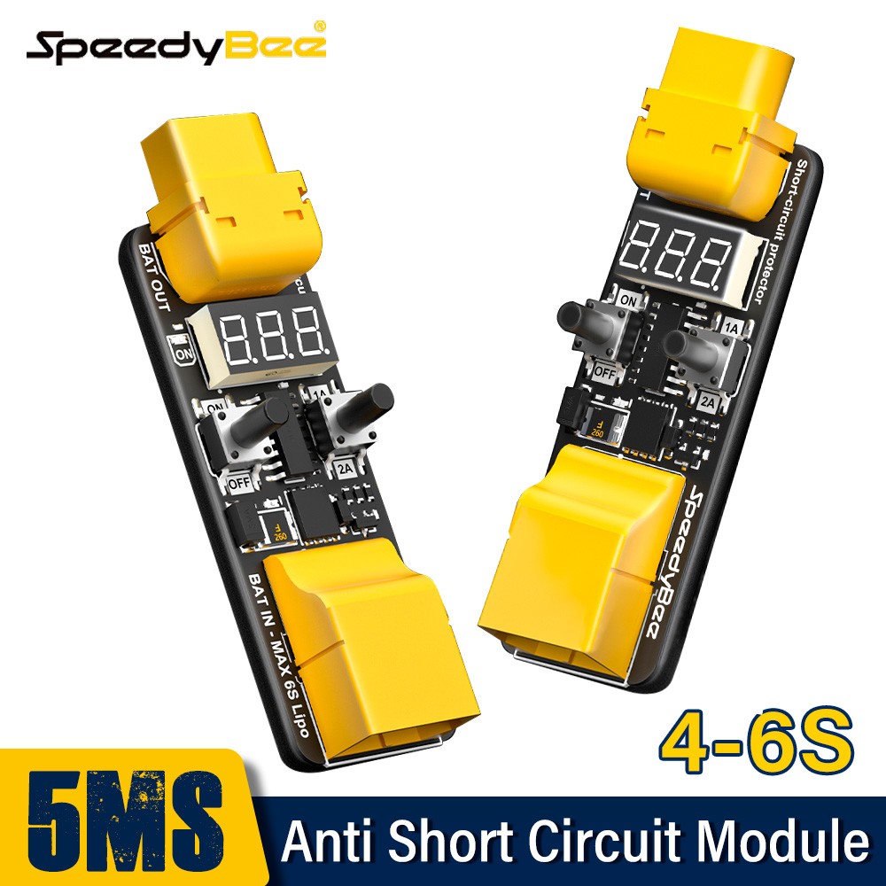 SpeedyBee Anti Short Circuit Module 1A/2A Current Limiting For RC Flight Stack