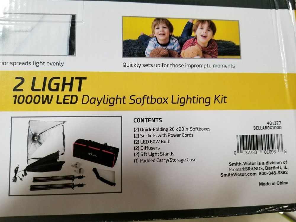 Smith-Victor BellaBox 1000 2-Light Softbox LED Kit 401377