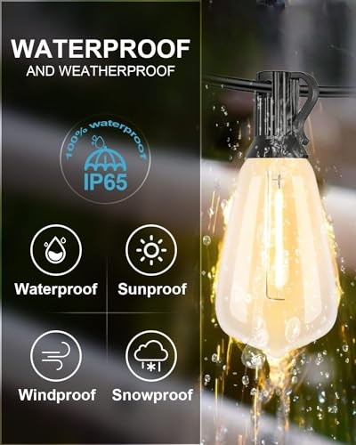 Outdoor String Lights, LED Bistro String Lights with Shatterproof ST38 400FT