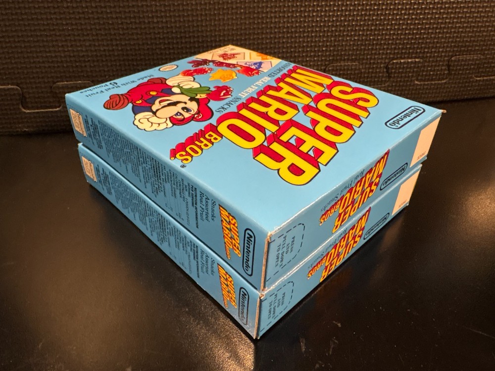 Super Mario Bros fruit snacks - 2 empty custom design display boxes