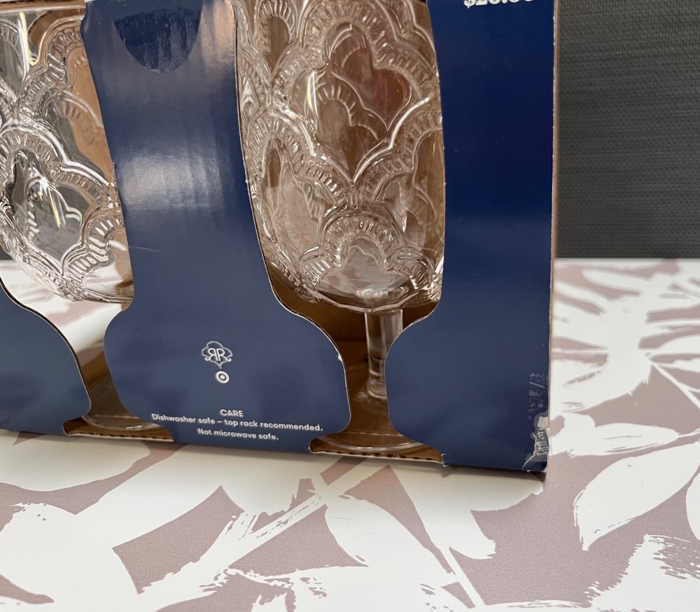 Roller Rabbit x Target 4pc Acrylic Clear Goblet Set