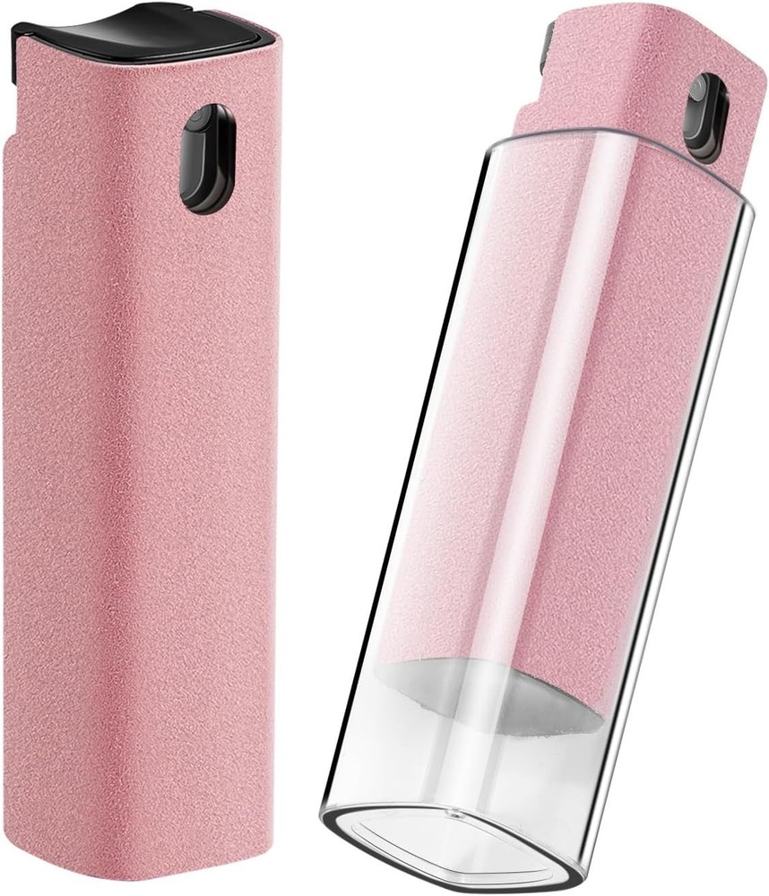Lipstick-Sized Pink Screen Cleaner with Transparent Shell - Easy Carry Solution