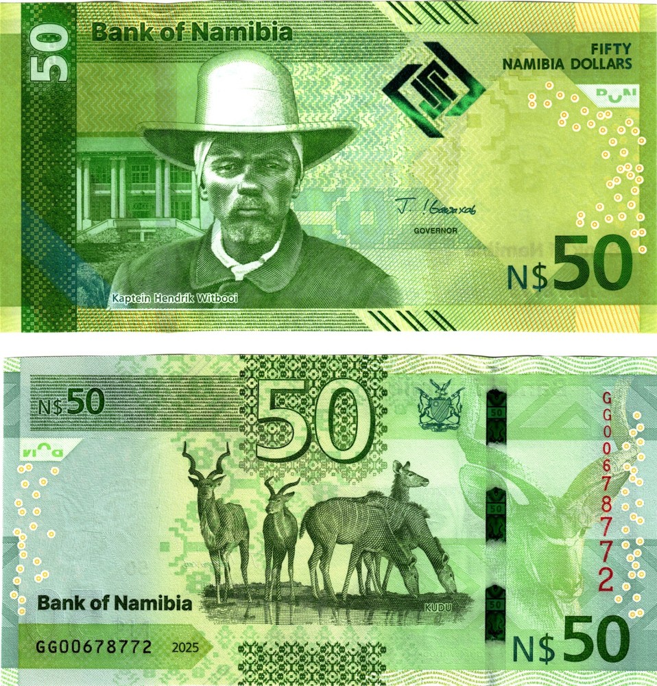 2025 Namibia Banknote P22 50 Dollars UNC      New Design
