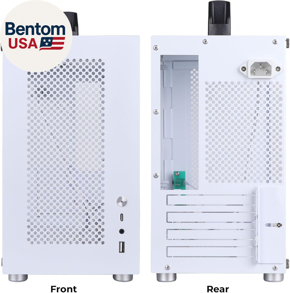 Micro ATX PC Case,Mini-Tower Tempered Glass Side Pannel Type with Black Handle,S