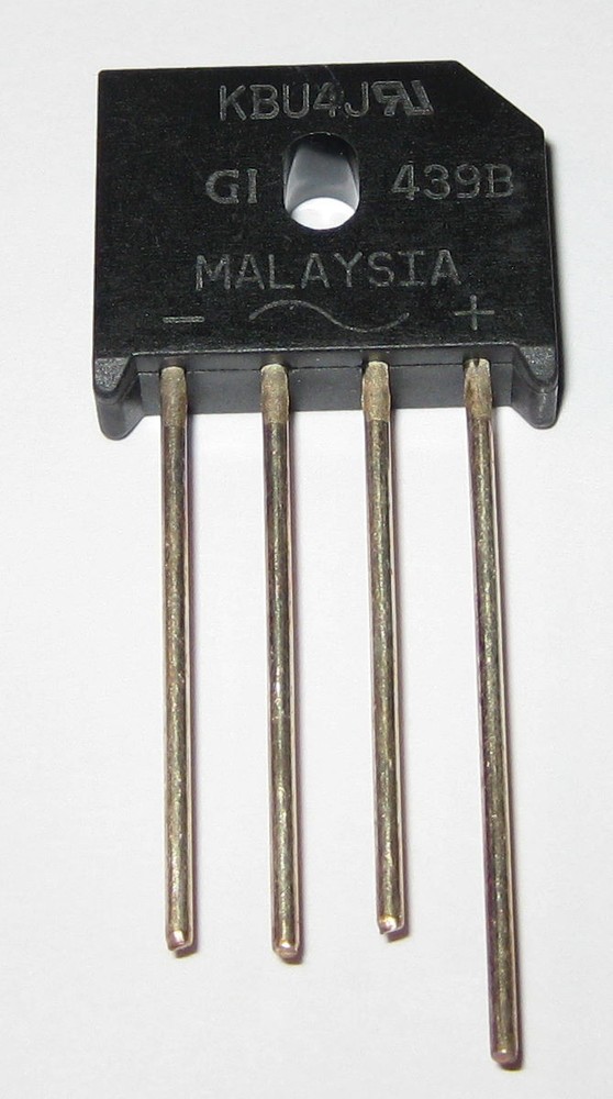 5 X 4 Amp 600 Volt Low Profile Bridge Rectifier - 600V 4A Inline Compact Diodes
