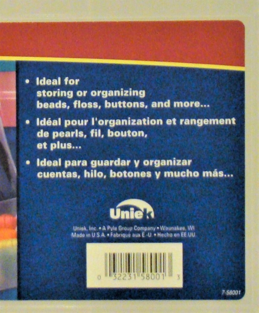 UNIEK: Plastic 17 Compartment Storage Container - Includes assorted small beads