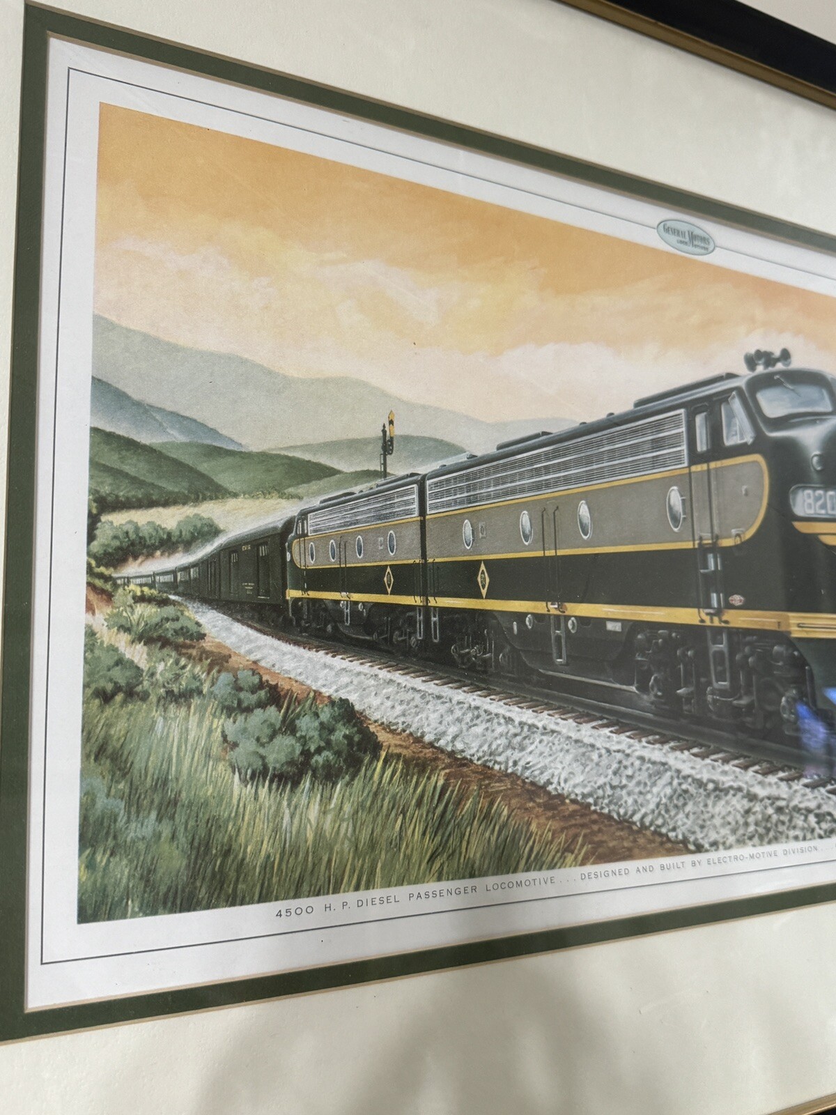 Lithograph Of The General Motors Train 'The Erie Limited' Vintage