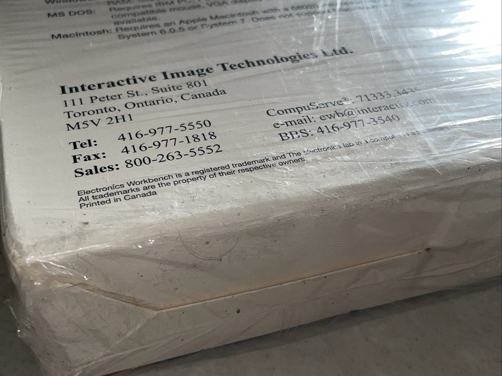 Electronics Workbench 4.1c 3.5" Disks Lab Computer Vintage PC Windows Software