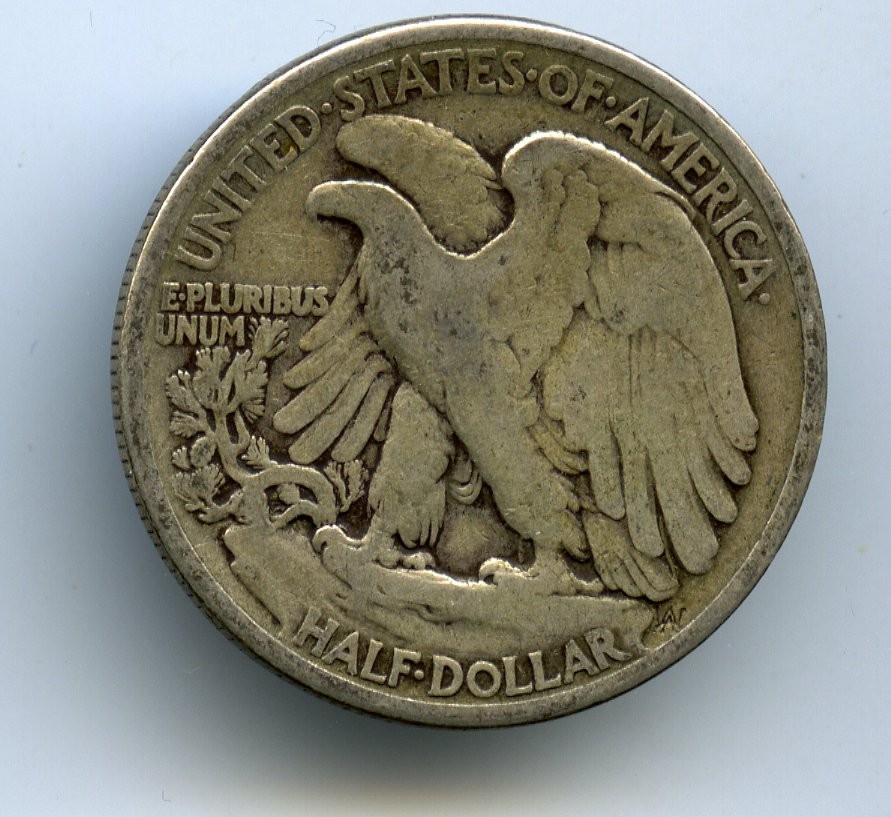 Circulated Walking Liberty Silver Half Dollars - Various Dates, Mintmarks - 6pcs