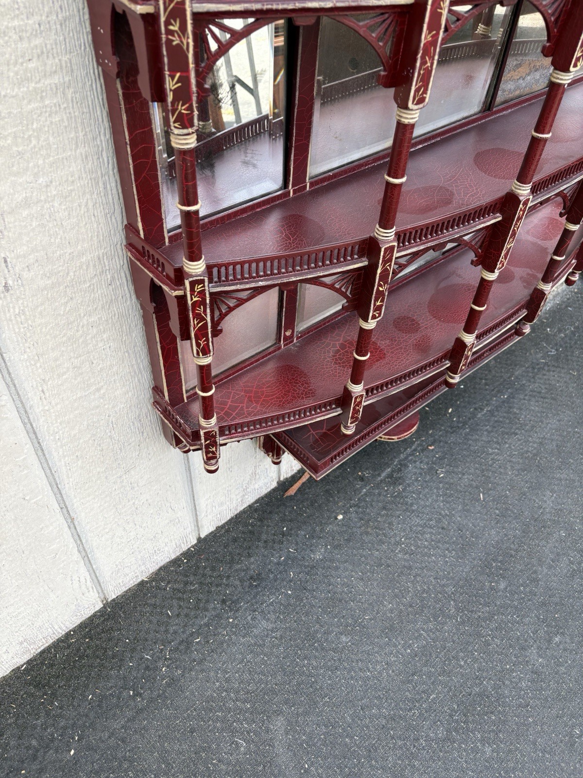 66842 Custom Hand Painted Victorian Whatnot Curio Wall Shelf